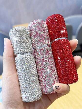 轻奢水晶钻石分装瓶，玻璃香水瓶10ml玻璃喷雾瓶，化妆品样品，空瓶迷你可重复使用喷雾，便携式可重复使用，香水雾化器，便携式液体化妆品容器，钻石喷雾瓶，化妆品灌装分配器空瓶，玻璃喷雾瓶空瓶