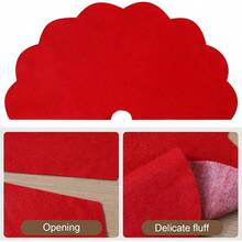 Nonwoven Tree Skirt, 24 Inch Scalloped Xmas Tree And Seasonal Holiday Indoor DecorationRed, 24 Inch