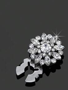 1/2/4pcs Rhinestone Button Covers For Women, Crystal Button Covers, Detachable Clip On Button Covers, Crystal Fancy Buttons For Clothing, Button Snaps With Pliers Press For Dress Suit Tux Shirt Accessories, Silver Color