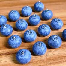 5/10/15pcs Cute 3D Blueberry Resin Fruit Charms - Realistic Glossy Simulated Berries With Natural Seed Texture, Vibrant Blue DIY Jewelry Making, Keychain Accessories, Earrings Findings & Handmade Crafts Beads (No Coating, Durable Resin) - Blue - View 6