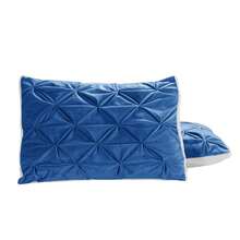 Elegant Comfort Ultra Soft 3pcs Pinch Pleated Pintuck Microsuede Fleece Reversible Sherpa Comforter Set With Shams, Cozy Warm Breathable, Easy Care Quilt Comforter Sets, Full/Queen, King/California King Size Bed For All Seasons, Christmas Decorations Gifts, Cozy Winter Styles, Holiday Décor - 海軍 - 查看 5