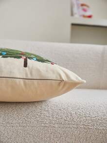 1 Stück Weihnachts-Hirsch bestickter Plüsch Kissenbezug, geeignet für Wohnzimmer, Sofa, Schlafzimmer, Partys und verschiedene Umgebungen, ganzjährig verwendbar