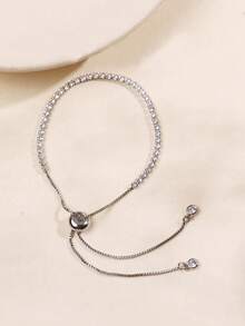 1条镀金立方氧化锆镶嵌网球手链，配有可调节抽绳，百搭配饰，适合青少年日常佩戴 - 彩色 - 查看 6