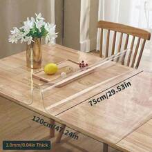 1pc Luxury Transparent Table Cover - 1.0mm Thick 100% PVC, Scratch-Resistant And Heat-Resistant Protective Cover, Suitable For Dining Table, Coffee Table, Computer Desk - Perfect For Home, Office And Hotel Use - Elegant Square Design - White - View 36