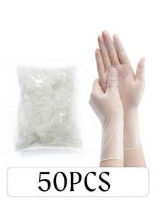 100pcs Disposable PVC Gloves, Waterproof & Durable, Suitable For Kitchen, Cleaning, Dishwashing, Painting, Crafts, Household Essential