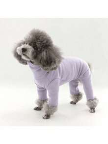 Ropa para perros de felpa sólida multicolor, mono de 4 patas, mono casual cómodo adecuado para perros pequeños como Teddy, Pomerania, Yorkshire Terrier, Maltés, para todas las estaciones