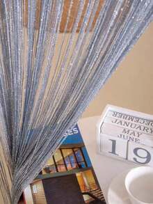 1 Peça de Cortina Decorativa de Fio de Prata Cintilante; Ornamento de Natal Pendurado, Decoração de Parede Adequada para Quartos, Salas de Estar, Divisórias, Casamentos e Festas, Janelas, Varandas, Espaços Internos, Lustres de Carrilhão de Vento, Cortinas Decorativas e Acessórios de Suspensão, Acessórios Decorativos de Cozinha.