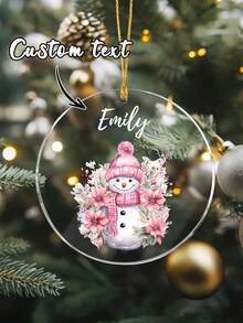 Adornos de acrílico personalizados de Navidad 2025, adornos colgantes personalizados con el nombre del bebé, los primeros adornos de Navidad, adornos de muñeco de nieve de Navidad, regalos personalizados con nombre para nuevos padres