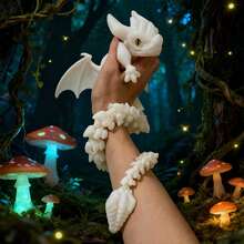 1 قطعة تمثال تنين صيني ثلاثي الأبعاد مضيء بتصميم بيضة التنين، لعبة إبداعية، ديكور مضيء كامل الحركة