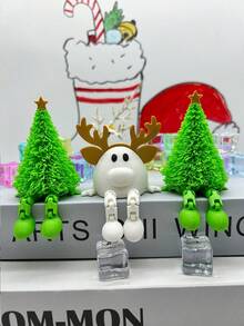3D Printed Christmas Decorations, Plastic Christmas Tree Ornaments, Christmas Snowman & Reindeer, Christmas Tree With Stars, Desktop Christmas Tree, Movable Joint Christmas Tree, Snowman Shaped Christmas Reindeer, Suitable For Bookshelf, Home, Office Desk, Cafe, Holidays, Parties, Christmas Gifts, Home Decor, Best Gift For Friends - Multicolor - View 14