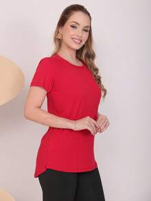 Kit 4 Long Line Blouses, Long Bum Bum Cover, Fitness Gym Long - 紅色/綠色/磁磚色/粉紅色 - 查看 5