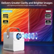 2025 New Product 4K Home Ultra HD 5G Projector Immersive Home Cinema Android Apple Supports Mobile Screen Projection Same Screen Direct Projection White Wall 1080P Projector Home KTV Can Play Games Online Courses Bedroom Dormitory, Rich Interface Input, Built In Android System Massive Application Download, Built In Sound System, Outdoor Projection, Christmas And Valentine's Day New Year Gifts