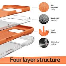 Original Silicone Protective Case Compatible With Iphone 17 Air 16 15 14 13 12 11 Pro Max Plus, Ultra-Thin Design - Orange - View 9