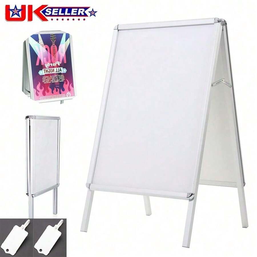 A2 Pavement Sign Poster Snap Frame Display Stand Advertising Boards Double Side - Default - View 1