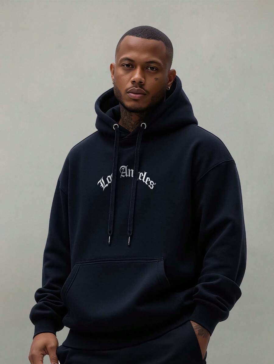 Men's And Women's Plain Kangaroo Sweatshirt Cold Weather Blouse Cotton Lined Warm Tracksuit Coat With Pocket And Hood New Release 3 Cables Winter Cold Season - 黑色 - 查看 1