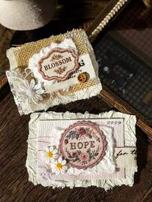 20pcs/Pack Vintage Floral Embroidery Sticker Labels, Suitable For Scrapbooking, DIY Crafts, Envelopes, Albums, Magazines Scrapbook Supplies Stationery Stickers - Multicolor - View 3