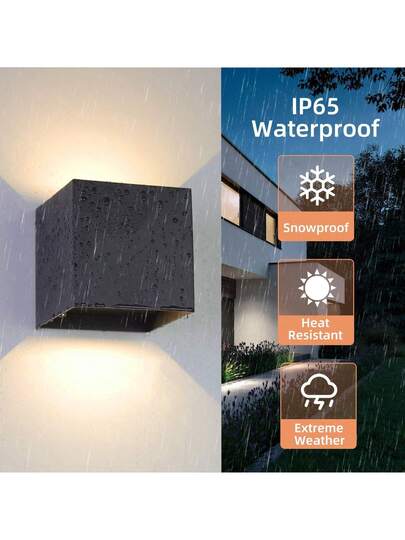 LED Wand Light, Square Up Down Lighting Outdoor Lamp, Waterproof Porch Verlichting Home Patio/Yard/Garden/Stairway/Street/Living Room/Bedroom/Kitchen/Bathroom/Hallway/Corridor, Choose Material As Needed view 4