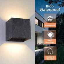LED Wall Light, Square Up & Down Lighting Outdoor Wall Lamp, Waterproof Porch Light For Home Decor, Suitable For Outdoor Patio/Yard/Garden/Stairway/Street/Living Room/Bedroom/Kitchen/Bathroom/Hallway/Corridor, Choose Material As Needed - Đèn tường LED vuông chống nước - Xem 3