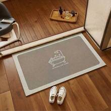 Diatomaceous Earth Bathroom Mat, Anti-Slip Bathroom Mat, Bathroom Mat, Quick Water Absorption, Quick Drying, Anti-Slip & Absorbent, Floral Design, Bathroom Mat, Soft & Absorbent - Beige - View 5