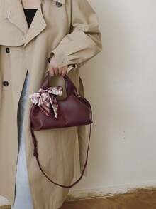 Brown Elegant Cloud-Shaped Handbag, Fashionable Dumpling Bag For Women