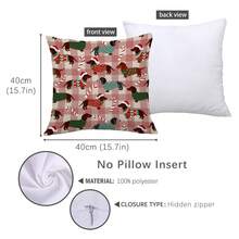 MEMNUN 1 件圣诞红格子腊肠犬戴圣诞帽印花靠垫套 [无枕芯]，17.7*17.7 英寸 (45*45 厘米)/19.69*19.69 英寸 (50*50 厘米)/15.75*15.75 英寸 (40*40 厘米)，[单面印刷] 圣诞装饰、房间装饰、家居装饰、卧室装饰、沙发、床、客厅、卧室、汽车、办公室、酒店装饰、抱枕套、适合所有季节、送给家人和朋友的完美礼物