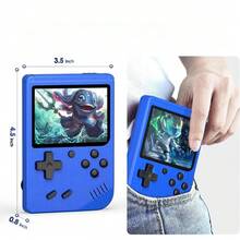 A Two-Player 500-In-1 Handheld Game Console, Portable, Comes In Dark Blue With A Blue And White Controller Remote, An AV Cable, And A Charging Cable. Perfect As A Birthday Or Christmas Gift. - Blue - View 4
