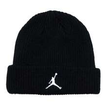 Nike 男士帽子 U J TERRA BEANIE ESS 簡約舒適日常休閒絨帽 FZ2055-010 - 黑/白 - 查看 1
