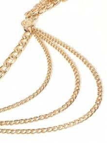 Fashionable Personalized Tassel Multi-Layer Metal Waist Chain Dress Decorative Belt - Gold - View 6