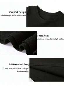 % Cotton Women's Plus Size Christmas Shirt - Soft Everyday & Party Top With Merry Christmas Lettering - Machine Washable Black Holiday Tee - Round Neck Casual Outfit For Women - All-Season Festive Apparel, Christmas Blouses, Holidaythemed Design2025 - màu đen - Xem 5