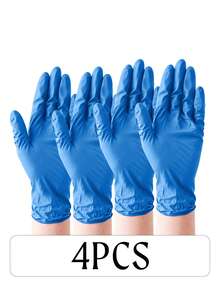 50/100pcs Disposable Nitrile Gloves, Blue Color, Oil & Water Resistant, For Kitchen Cleaning, Painting, Art, DIY Protection