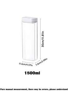 1pc/2pcs Food Storage Canister, Kitchen Grain Storage Jar, Refrigerator Fresh-Keeping Box, Kitchen Food Storage Container, Suitable For Storing Spices, Sugar, Coffee Beans, Nuts, Snacks, Pasta And Other Foods, Home Decor Storage, Suitable For Christmas, Halloween, Thanksgiving And Other Occasions. - White - View 14