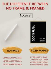 1幅宗教主题帆布墙画 - 圣经经文“神的计划”以赛亚书60:22 - 黑白宗教墙画 - 家居、办公室、祈祷室励志装饰 - 基督教礼品、宗教家居装饰、无框 - 彩色 - 查看 2