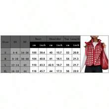 Womens Fuzzy Checkered Vest Sleeveless Stand Collar Zip Up Vest Jacket Winter Warm Outwear - Đỏ - Xem 11
