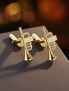 1 Paar zarte, kleine Musikinstrument-förmige Manschettenknöpfe