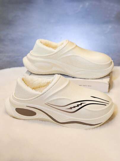 Botas de tobillo con puntera redonda nuevas de invierno para hombres, con forro de algodón acolchado y cálido. Pantuflas de algodón cálidas para interiores. Botas de nieve. Zapatos de invierno cálidos y cómodos para usar en interiores.