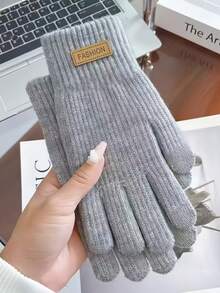 A Pair Of Stylish New Winter Velvet Women's Gloves In Multiple Colors. Tfeatures Knitted Yarn And Five Fingers, Making These Casual And Versatile Gloves Suitable For Both Men And Women. They Can Be Used For Touch Screen Games And Are Perfect For Everyday Commuting, Sports, Cycling, Shopping, Running, Birthdays, Anniversaries, Christmas, And Other Occasions. They Are Also An Ideal Gift For Friends And Family. - Multicolor - View 16