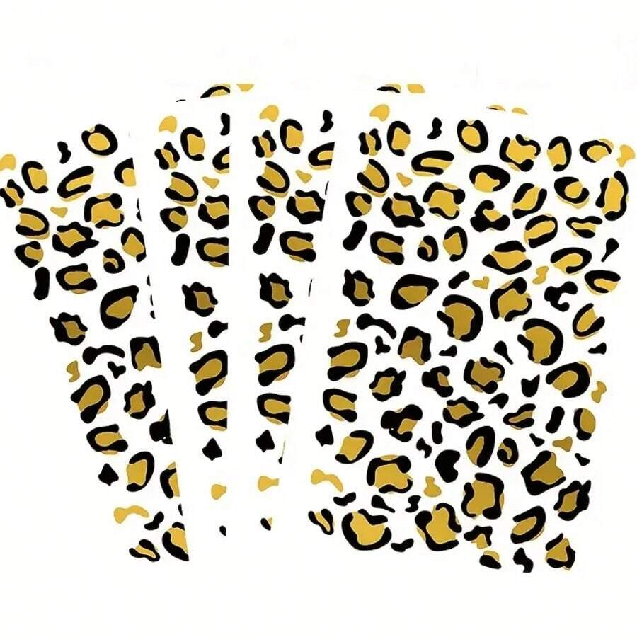 1pc Leopard Print Gold Patch - Vintage Style, Sexy Party & Stage, Unisex - Multicolor - View 1