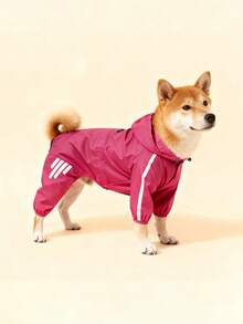 1 Peça Jaqueta Impermeável para Cachorro, Casaco de Chuva com Capuz Reflexivo para Cachorros e Gatos Pequenos, Roupa de Cachorro Leve com Orifício para Guia, À Prova de Vento e Neve