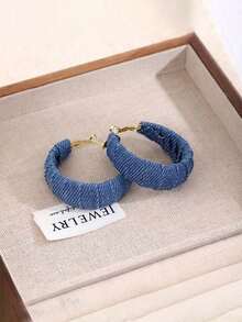 [Luxurious Earrings] Luxurious Anti Allergic Large Circle Earrings | Fashionable And Classic Denim Circle Earrings, Birthday Gifts, Valentine's Day Gifts, Suitable For Daily Wear And Parties, Exquisite Gifts - 彩色 - 查看 9