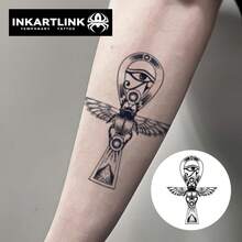 INKARTLINK Tatuajes temporales de elementos antiguos egipcios de INKARTLINK, con apariencia de tatuajes realistas, tatuajes botánicos, resistentes al agua y de larga duración de 1-2 semanas