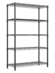M MZG 2000 Lbs Heavy Duty Adjustable Metal Shelving Unit 5-Tier Black Storage Shelf Multi-Use For Garage, Pantry, Kitchen, Warehouse, Basement, Closet – 17.7" D X 47.2" W  X 72" H - 黑色 - 查看 12
