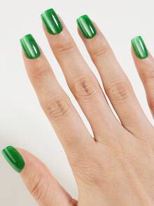 30 móng tay giả acrylic ngắn hình vuông/hình hạnh nhân màu hồng bóng, hiệu ứng mắt mèo, móng giả thiết kế mắt mèo chuyển màu bóng bẩy, phù hợp cho các lễ hội, thường ngày, sinh hoạt hàng ngày, trang trí móng tay mùa xuân/hè. - màu xanh lá - Xem 3