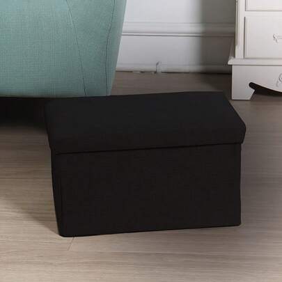 1 pieza Taburete de almacenamiento plegable para cambio de zapatos, taburete de almacenamiento de gran capacidad para cambio de zapatos, se puede sentar en la caja de almacenamiento, taburete de almacenamiento multiusos, organizador y asiento versátil para la entrada, otomana plegable para zapatos y accesorios, de tela de lino, ligero pero resistente, fácil de plegar, diseño ahorra espacio para el hogar y el armario