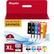 PGI-270XL/CLI-271XL Ink Cartridges 5 Color Value Pack Replacement For Canon 270 271 XL Ink Cartridges Work With MG7720 TS6020 MG5720 MG5721 MG5722 MG6820 MG6821 MG6822 (PGBK Black Cyan Magenta Yellow),23715261 - 紅白色 - 查看 1