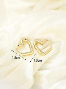 "Andkiss 1 Pair Pentagram Hoop Earrings,  & Stylish Jewelry For Women, Perfect For Everyday Wear & Festivals" - Yellow Gold - View 4