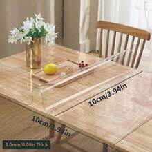 1pc High Quality 1mm Thick Transparent PVC Tablecloth - Scratch-Resistant, Heat-Resistant, Easy To Clean, Suitable For Home, Hotel, Restaurant And Cafe Tables, Minimalist And Fashionable Design - White - View 24