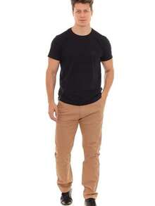 Men's Tailored Twill Trousers, Sporty Fine, Knife Pocket, Built-In Pocket - Camel - View 5