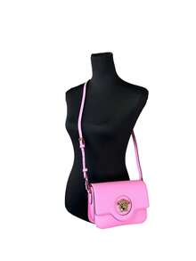 Versace La Medusa Pink Leather Shoulder Crossbody Bag Purse - Hồng - Xem 2
