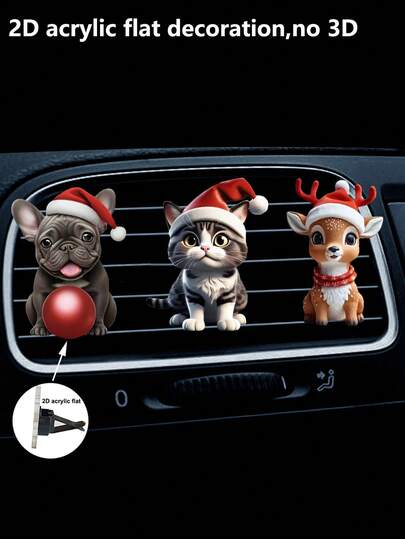 قطعة/قطعتان من مزين عطر السيارة الأكريليك ثنائي الأبعاد بشكل شجرة عيد الميلاد، معطر هواء، ديكور عطر داخلي للسيارة في المناسبات