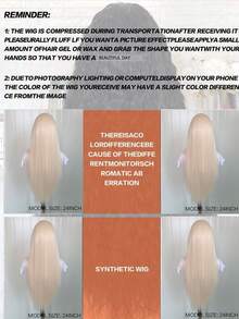 13x4 蕾丝前部 24 英寸铂金色直发合成蕾丝前部假发，预拔发际线，耐热纤维发丝，丝滑直发假发，适合女性、角色扮演、派对、日常使用